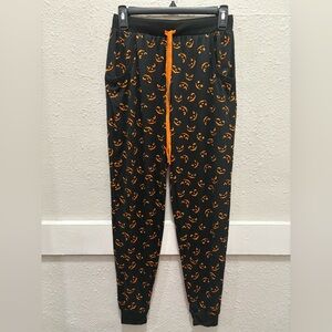Pillow Talk Halloween Jack-O'-Lantern Faces Lounge Pajama Joggers NWOT Small